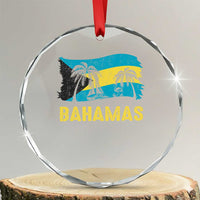 Bahamas Flag Crystal Glass Ornament Tropical Island Palm Trees Bahamian Gifts TS10