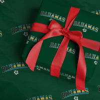 Bahamas Flag Wrapping Paper Roll Caribbean Hibiscus Flower Beach Summer Vacation - Wonder Print Shop