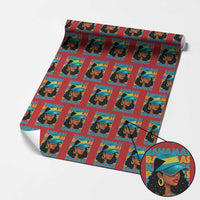 Bahamian Girl Wrapping Paper Roll Melanin Afro Messy Bun Black Woman Bahamas Flag - Wonder Print Shop