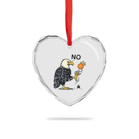 Bald Eagle No Kings In America Heart Crystal Glass Ornament No Orange We The People Patriotic Political Statement - Wonder Print Shop