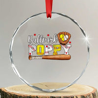 Ballpark Poppy Baseball and Softball Grandpa Crystal Glass Ornament Sports Grandfather Game Day Birthday Gifts