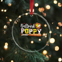 Ballpark Poppy Baseball and Softball Grandpa Crystal Glass Ornament Sports Grandfather Game Day Birthday Gifts
