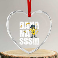 Banana Lovers Heart Crystal Glass Ornament Funny Bananas Vintage Style
