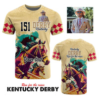 Custom Photo Kentucky Horse Racing T Shirt Derby Anniversary Art Gold Version