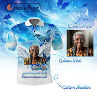 Custom Photo Memorial Polo Shirt – In Loving Memory Your Wings Were Ready But Our Hearts Were Not CTM15
