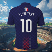 Custom Photo Midnight Navy Football Polo Shirt Paris Architectural Heritage Style