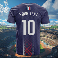 Custom Photo Midnight Navy Football T Shirt Paris Architectural Heritage Style