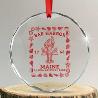 Bar Harbor Maine Lobster Acadia National Park 1763 Crystal Glass Ornament