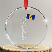 Barbados Flag Crystal Glass Ornament Elegant Barbados Pride Patriotic Island Heritage Gift