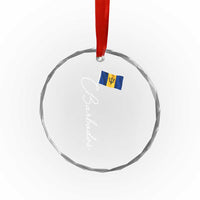 Barbados Flag Crystal Glass Ornament Elegant Barbados Pride Patriotic Island Heritage Gift