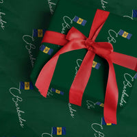 Barbados Flag Wrapping Paper Roll Elegant Barbados Pride Patriotic Island Heritage Gift