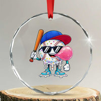 Baseball Bubble Gum Sports Game Day Crystal Glass Ornament