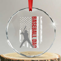 Baseball Dad Crystal Glass Ornament Retro US Flag Fathers Day Baseball Player TS10