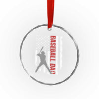 Baseball Dad Crystal Glass Ornament Retro US Flag Fathers Day Baseball Player TS10