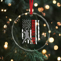 Baseball Dad Crystal Glass Ornament Retro US Flag Fathers Day Baseball Player TS10
