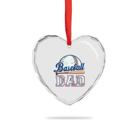 Baseball Dad Heart Crystal Glass Ornament Baseball Sport Lovers For Father's Day - Wonder Print Shop
