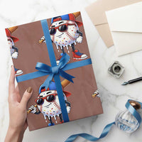 Baseball Drip Ice Cream Wrapping Paper Roll Youth Drip Baseball Boys Kid Red White And Blue