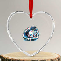 Baseball Drip Sprinkles Ice Cream Heart Crystal Glass Ornament Ball and Glove Dripping - Wonder Print Shop