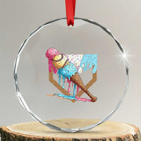 Baseball Home Ice Cream Dripping Crystal Glass Ornament TS02