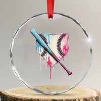 Baseball Home Plate Drip With Sprinkles Crystal Glass Ornament TS02