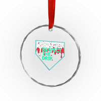 Baseball Home Plate Dripping Ice Cream Crystal Glass Ornament Respect The Drip Social Club Sprinkles TS02