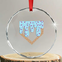 Baseball Ice Cream Dripping Crystal Glass Ornament Home Plate Drip TS02