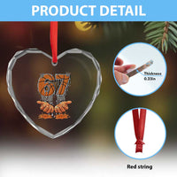 Basketball 67 Six Seven Funny Gen Alpha Meme Drip Heart Crystal Glass Ornament