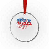 Basketball Crystal Glass Ornament USA Patriotic American Flag Stars and Stripes Team Sport Fan TS02