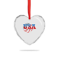 Basketball Heart Crystal Glass Ornament USA Patriotic American Flag Stars and Stripes Team Sport Fan - Wonder Print Shop