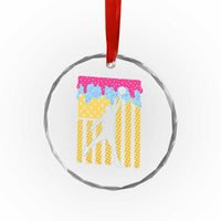 Basketball Ice Cream Drip American Flag Youth Players Crystal Glass Ornament