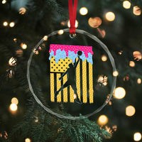 Basketball Ice Cream Drip American Flag Youth Players Crystal Glass Ornament