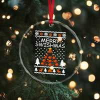 Basketball Merry Swishmas Crystal Glass Ornament Xmas Tree Sports TS12
