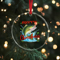 Bass Fish Christmas Crystal Glass Ornament Merry Chrisbass TS14
