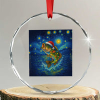 Bass Fish Christmas Crystal Glass Ornament Starry Night Fishing Van Gogh TS14