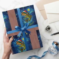 Bass Fish Xmas Wrapping Paper Roll Starry Night Fishing Van Gogh - Wonder Print Shop
