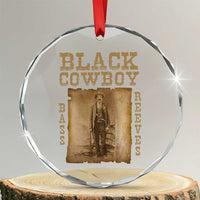 Bass Reeves Crystal Glass Ornament Black Cowboy Western Legend Vintage TS02