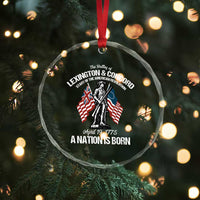 Battle of Lexington and Concord Crystal Glass Ornament American Revolution April 19 1775 Patriotic TS02