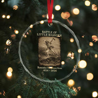 Battle of Little Bighorn 150 Year Anniversary 1876 2026 Crystal Glass Ornament Remember The Greasy Grass Native American