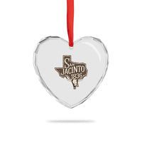 Battle of San Jacinto 1836 Texas History Independence Day Heart Crystal Glass Ornament