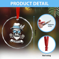 Bavarian Skull Servus Oktoberfest Crystal Glass Ornament Cool Alpine Hat Tyrolean German Tradition Style TS02