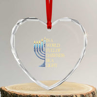 Be A Light Hanukkah Heart Crystal Glass Ornament - Wonder Print Shop