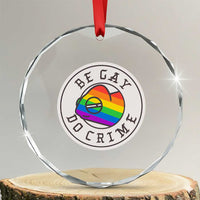 Be Gay Do Crime Rainbow Chameleon LGBTQ Pride Flag Crystal Glass Ornament TS10
