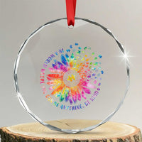 Be Kind Autism Awareness Crystal Glass Ornament Kindness Sunflower Tie Dye Puzzle - Wonder Print Shop