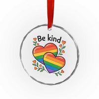 Be Kind Rainbow Heart Crystal Glass Ornament Spread Kindness LGBTQ Love Pride Month - Wonder Print Shop