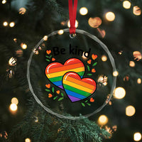 Be Kind Rainbow Heart Crystal Glass Ornament Spread Kindness LGBTQ Love Pride Month - Wonder Print Shop