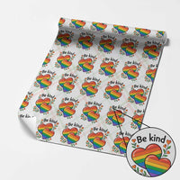 Be Kind Rainbow Heart Wrapping Paper Roll Spread Kindness LGBTQ Love Pride Month - Wonder Print Shop