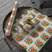 Be Kind Rainbow Heart Wrapping Paper Roll Spread Kindness LGBTQ Love Pride Month - Wonder Print Shop