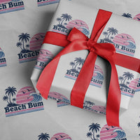 Beach Bum Wrapping Paper Roll Retro Summer Vacation Surf Wave Tropical Sunset Aesthetic