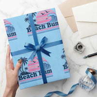 Beach Bum Wrapping Paper Roll Retro Summer Vacation Surf Wave Tropical Sunset Aesthetic