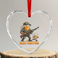 Beer Hunting Season Open Heart Crystal Glass Ornament Beer Hunter Brew Lover Humor